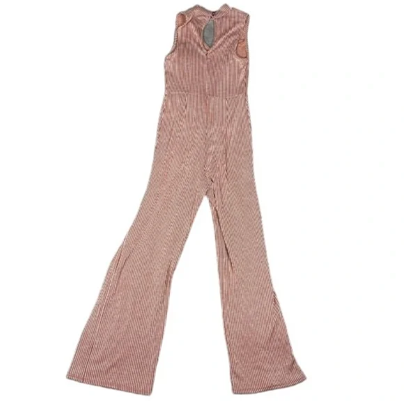ModCloth Jumpsuit Sz Small For The Bliss Of It Striped Flare Retro Pinup Cut Out - Picture 5 of 12